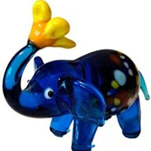 Miniature Lampwork Blown Glass Elephant Figurine